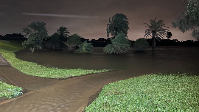 Flooding in the Lakeshore neighborhood next to Lake Pontchartrain in Louisiana.