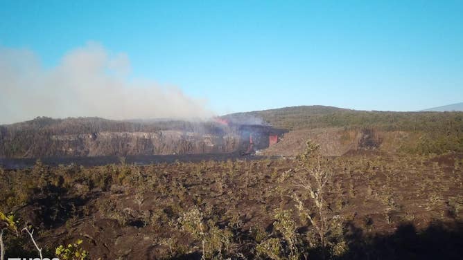 Daylight view of Kilauea eruption on Thursday morning.