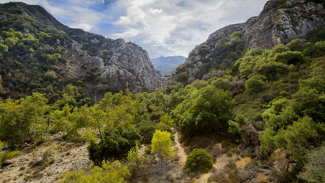 Malibu Creek State Park is located in Calabasas, California, within the Santa Monica Mountains, and is also the former site of the 20th Century FOX movie ranch.