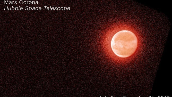 Hubble image of Mars near its farthest point from the Sun on December 31, 2017.