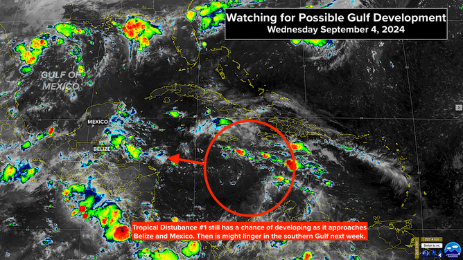 Satellite image of Tropical Disturbances over the Atlantic