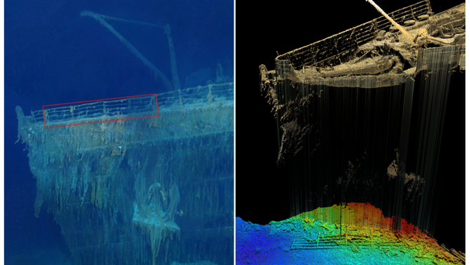 Side by side the port railing intact (2010) and then disappeared (2024).