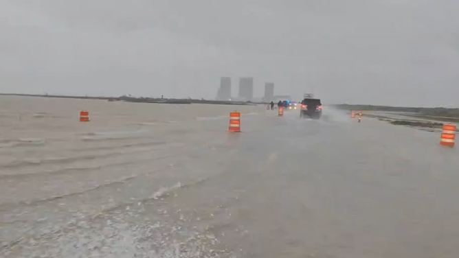 Flooding in Brownsville, Texas near the SpaceX Starbase facility on Sept. 9, 2024.