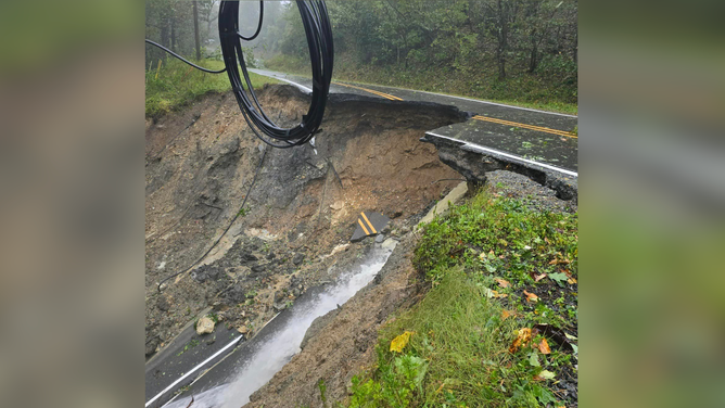 Sampson Rd at the entrance of Blue Ridge Mountain Club in Watauga County.