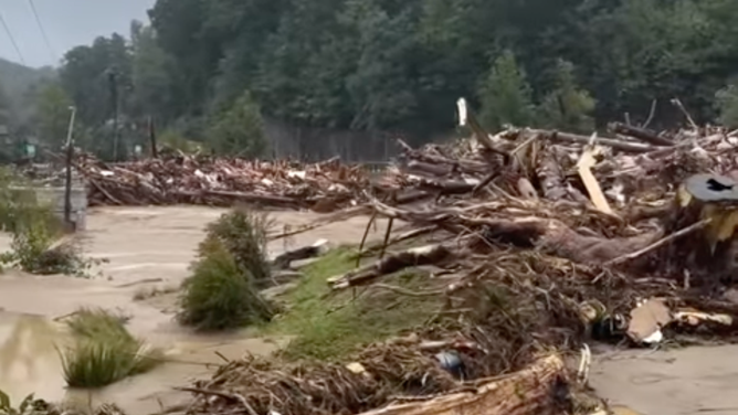 Hurricane Helene has brought days of rain to western North Carolina, which has caused complete devastation in areas like Chimney Rock. 