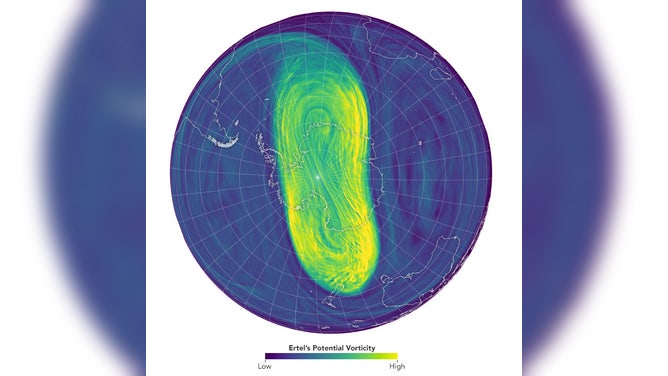 Polar vortex over the South Pole