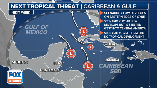 Threat 3 in the tropics of the Gulf of Mexico