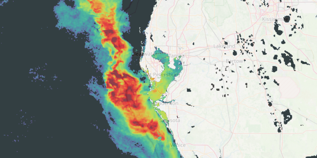 Satellite data indicates a rising threat of red tide for the Florida