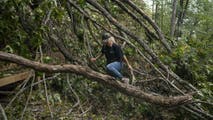 Wildfire risk grows in western North Carolina as gusty winds dry out trees downed by Helene
