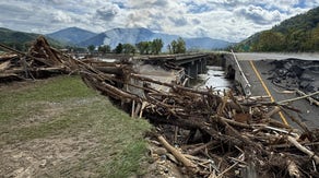 Video shows damage to bridges that collapsed into river flooded by Helene in East Tennessee