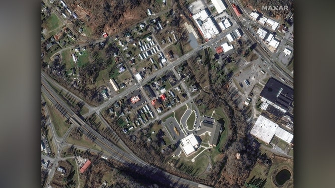 Maxar collected new satellite imagery on Wednesday that reveals some of the flooding aftermath caused by Hurricane Helene as the storm swept through North Carolina.