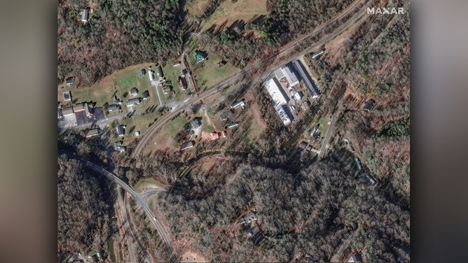 Maxar collected new satellite imagery on Wednesday that reveals some of the flooding aftermath caused by Hurricane Helene as the storm swept through North Carolina.