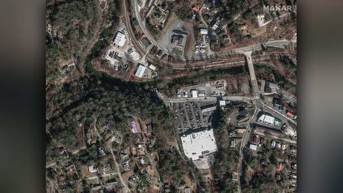 Maxar collected new satellite imagery on Wednesday that reveals some of the flooding aftermath caused by Hurricane Helene as the storm swept through North Carolina.