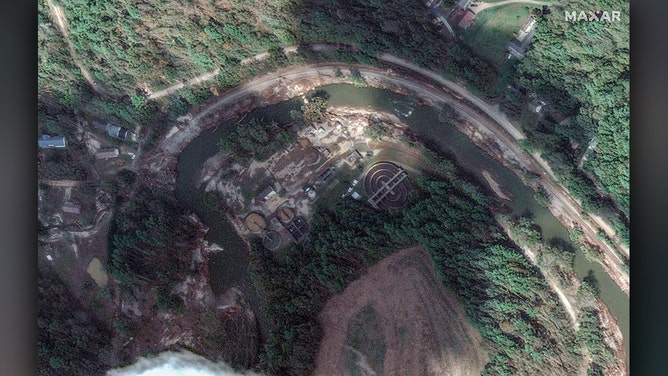 Maxar collected new satellite imagery on Wednesday that reveals some of the flooding aftermath caused by Hurricane Helene as the storm swept through North Carolina.