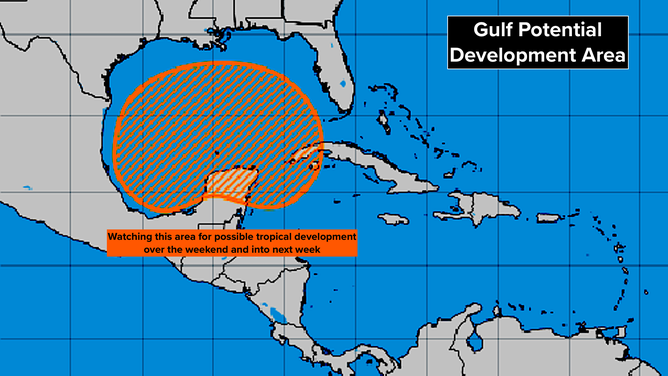 The outlook for an area being watched in the Gulf of Mexico.