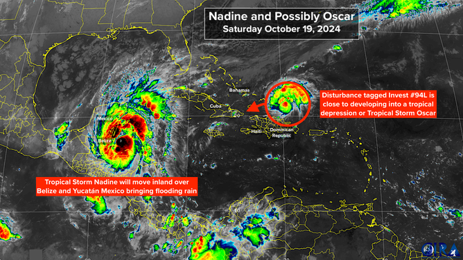 Map showing Nadine and possibly Oscar.