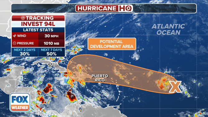 This graphic has the latest information on Invest 94L.