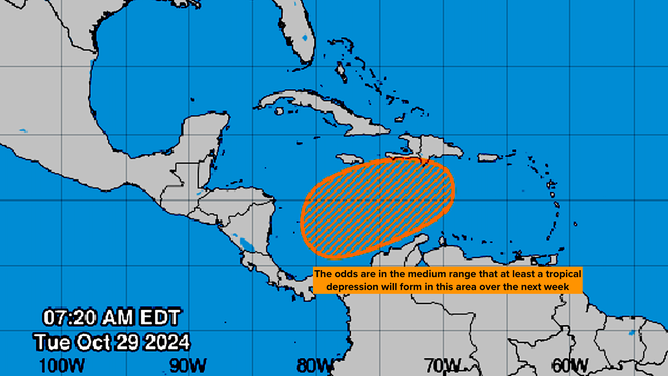 Area to watch in the southern Caribbean for potential tropical development.