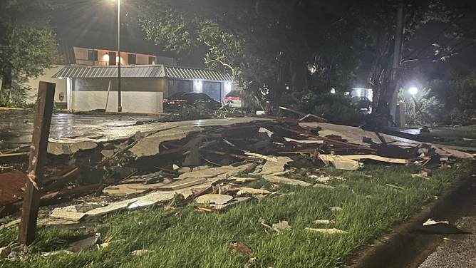 Storm damage in Coco Beach from Hurricane Milton