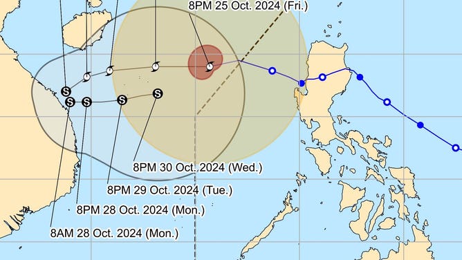 Projected path of Trami.