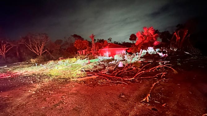 Possible tornado damage in Martin County, Florida on Oct. 9, 2024.