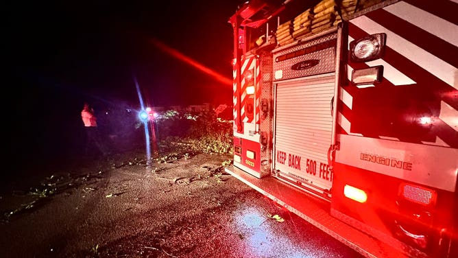 Possible tornado damage in Martin County, Florida on Oct. 9, 2024.