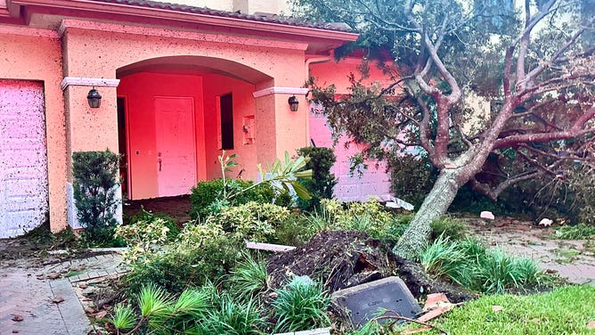 Possible tornado damage in Martin County, Florida on Oct. 9, 2024.