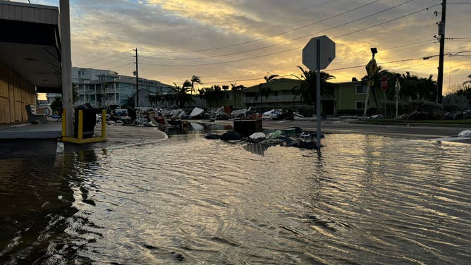 Storm damage in Treasure Island, Florida, to Milton.