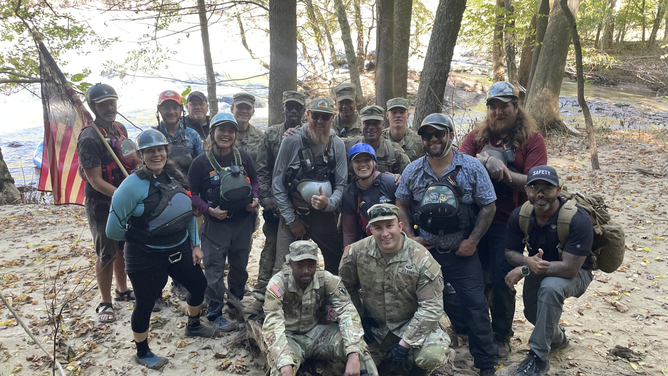 The Volunteer Walnut Fire Department Swift Water Rescue team after Hurricane Helene.