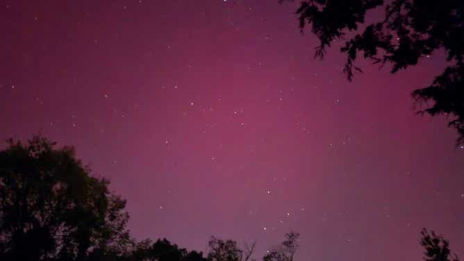 Aurora lights seen from Burlington, North Carolina during a severe geomagnetic storm on Oct. 10, 2024.