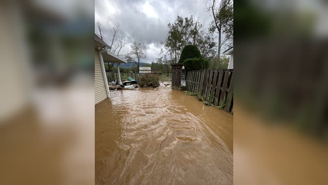 Flooding during Hurricane Helene in Cindy Riley's neighborhood.