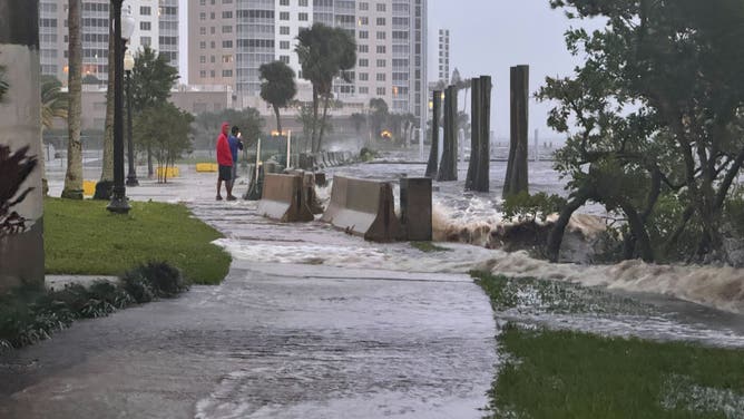 Flooding in Fort Myers, Florida ahead of Hurricane Milton's landfall on Oct. 9, 2024.