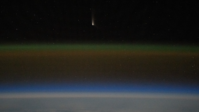 View of comet C/2023 A3 Tsuchinshan-ATLAS from the International Space Station.