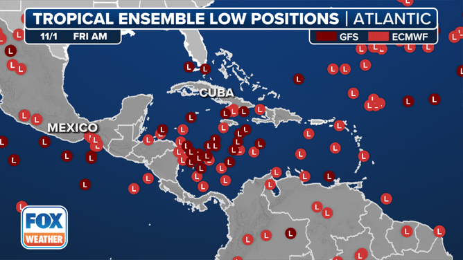 Tropical ensemble forecast for November 1