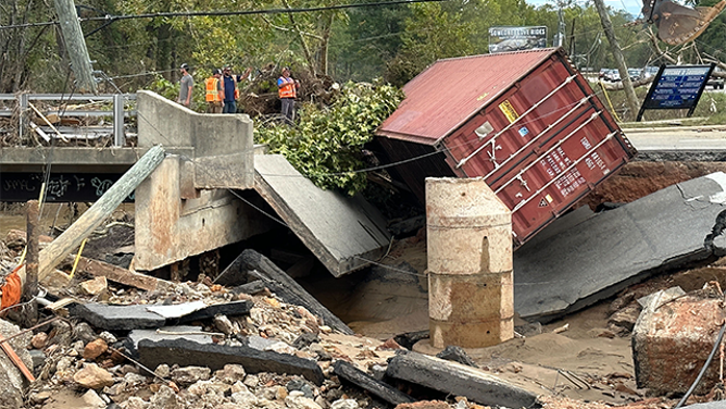 This photo captures some of the catastrophic destruction left behind in Swannanoa, North Carolina, after Hurricane Helene devastated the region. More than 130 people across six states, including in North Carolina, have been confirmed dead as of Tuesday, Oct. 1 2024.