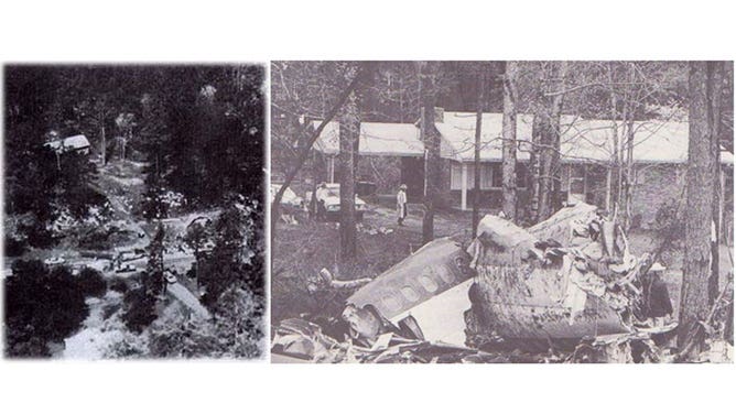 The wreckage of Southern Airways Flight 242.