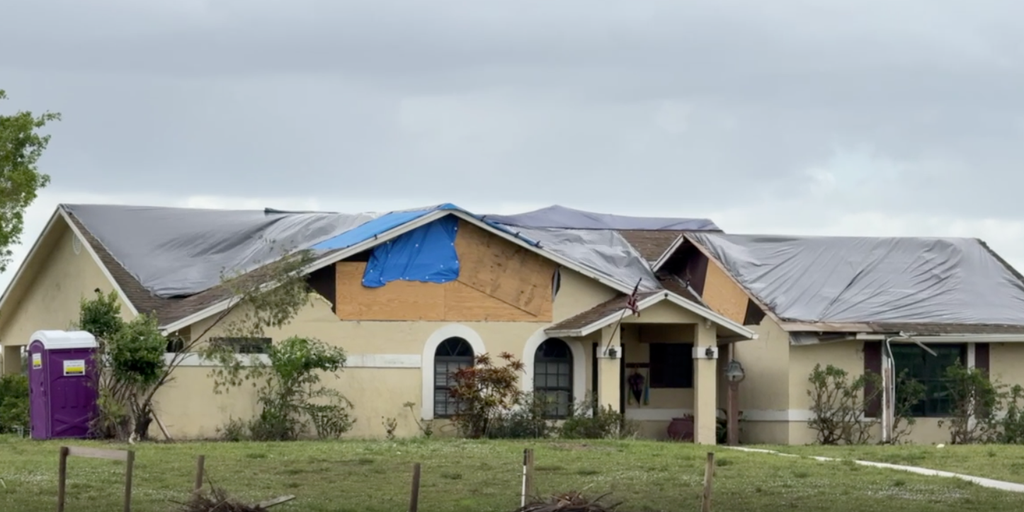 Blue tarps still cover roofs in Florida over a month after Hurricane