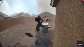 Watch Las Vegas dust devil cause damage as it tears across homes