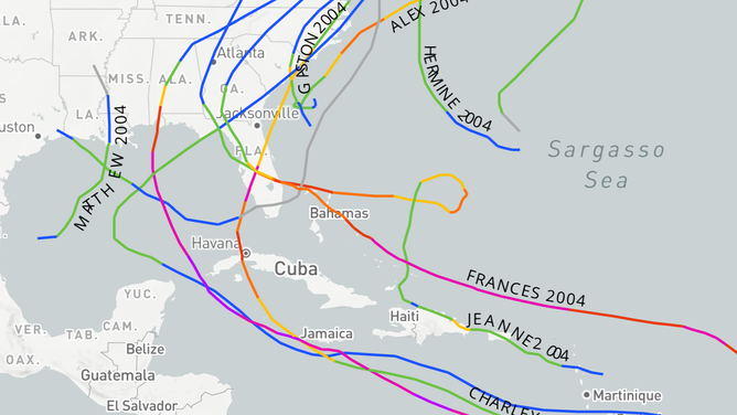 2004 Hurricane season tracks