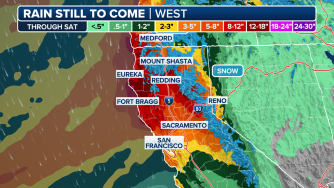 Daily rain amounts of 2-4 inches are expected over the course of several days.