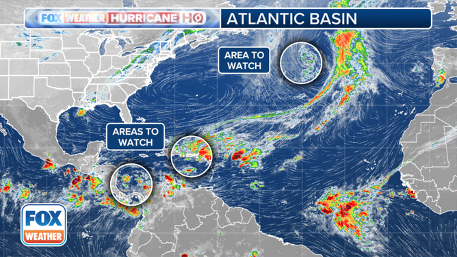 Three areas in the tropical Atlantic to watch.