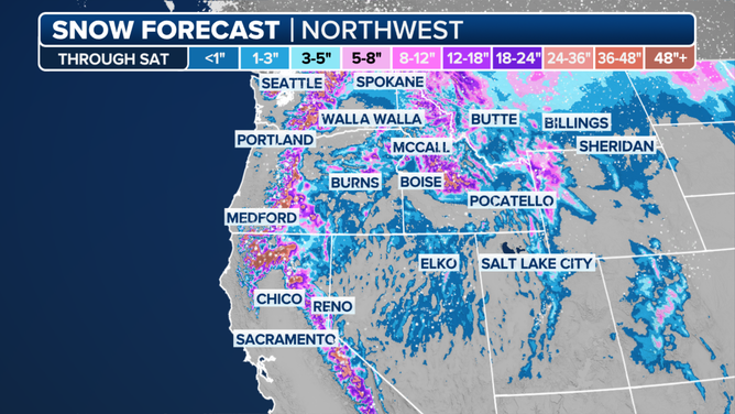 This atmospheric river will dump feet of snow in the Cascades and Sierra Nevada.