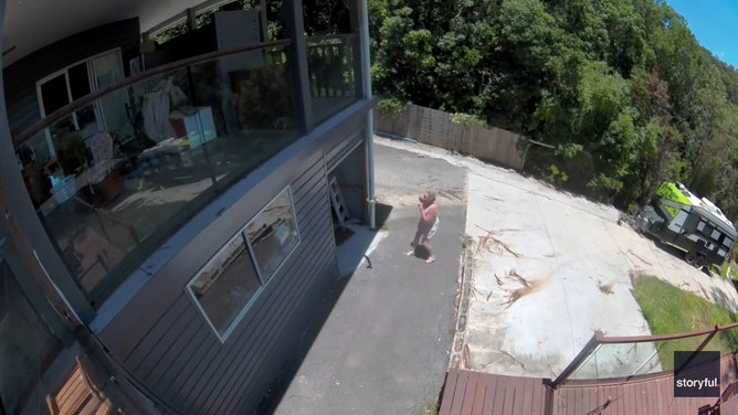 An Australian woman got one of the frights of her life when she opened her garage door and an enormous carpet python swung down from above.