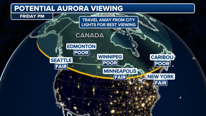 Friday aurora viewing forecast.