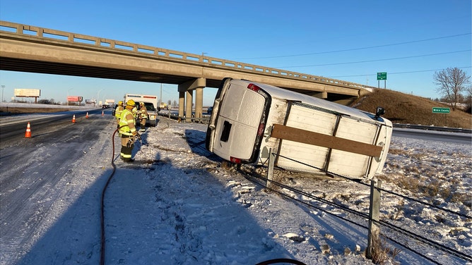 A winter storm has wreaked havoc on Thanksgiving travel plans in Minnesota, with slippery roads causing numerous accidents. Troopers continue to respond to several crashes and spin outs, like this one Monday morning on I-94 near Rothsay.