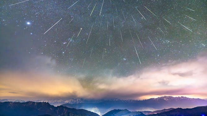 The Geminids meteor shower is seen at the top of Niubei Mountain in Ya 'an, Sichuan Province, China, Dec 14, 2023.