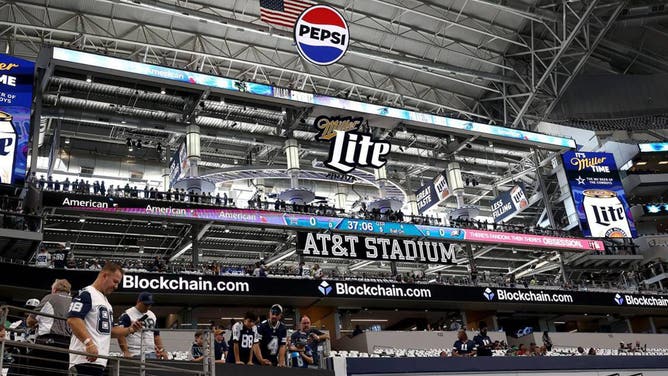A piece of sheet metal fell to the AT&T Stadium playing surface when the roof was opened prior to Monday's NFL game. Officials later closed the roof prior to the Cowboys-Texans game.