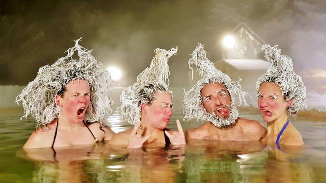 Past contestants with frozen hairstyles.