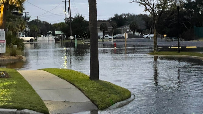 Tidal flooding was seen Thursday in Mount Pleasant, South Carolina.