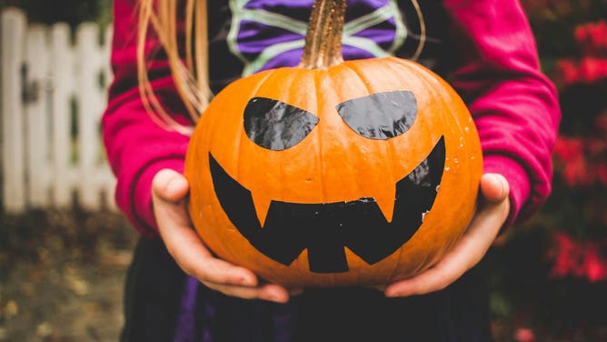 Painted pumpkin.